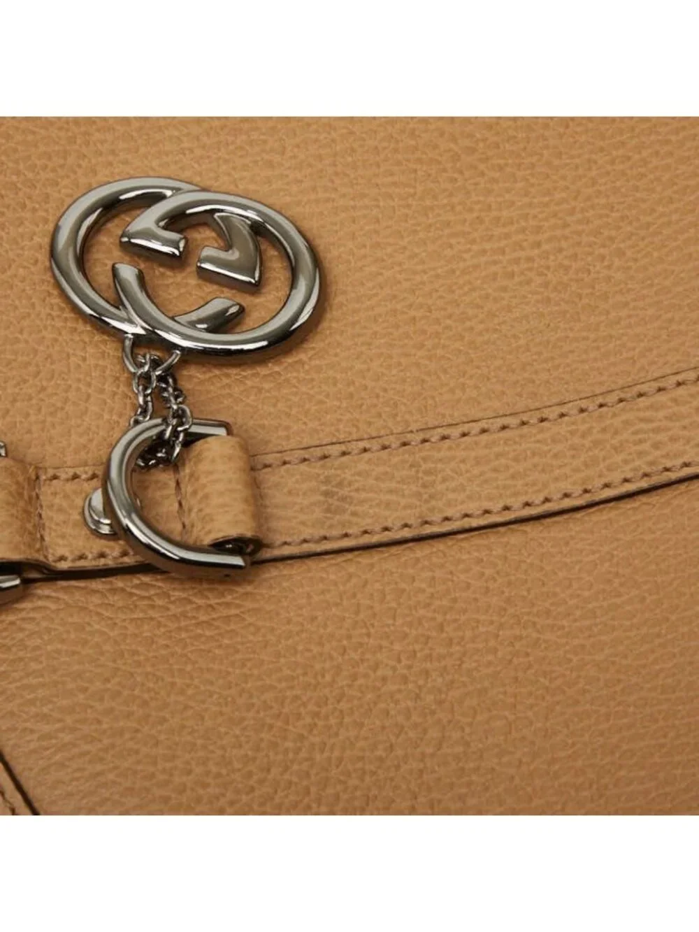 Gucci Tote Shoulder Bag 2-Way Beige Leather